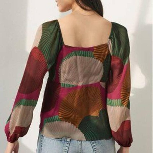 NWT Anthropologie Farm Rio Katalina Top Long Sleeves - Picture 2 of 8